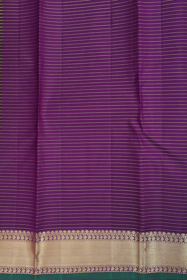 Kanchipuram Silk Saree In Grape Purple With Checks Design