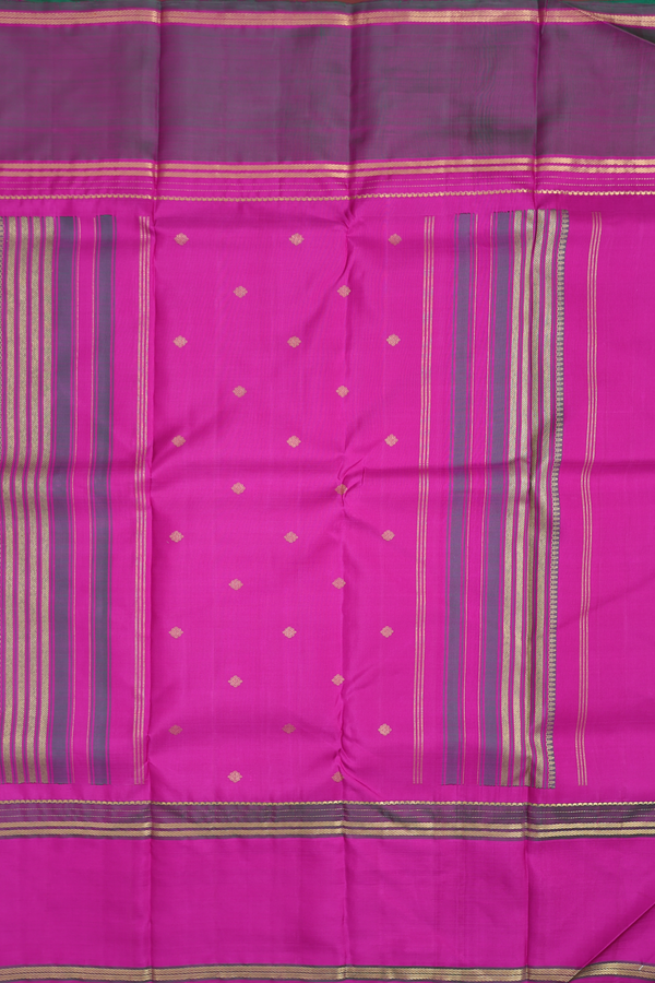Kanchipuram Silk Saree In Cream Color With Zari Buttas
