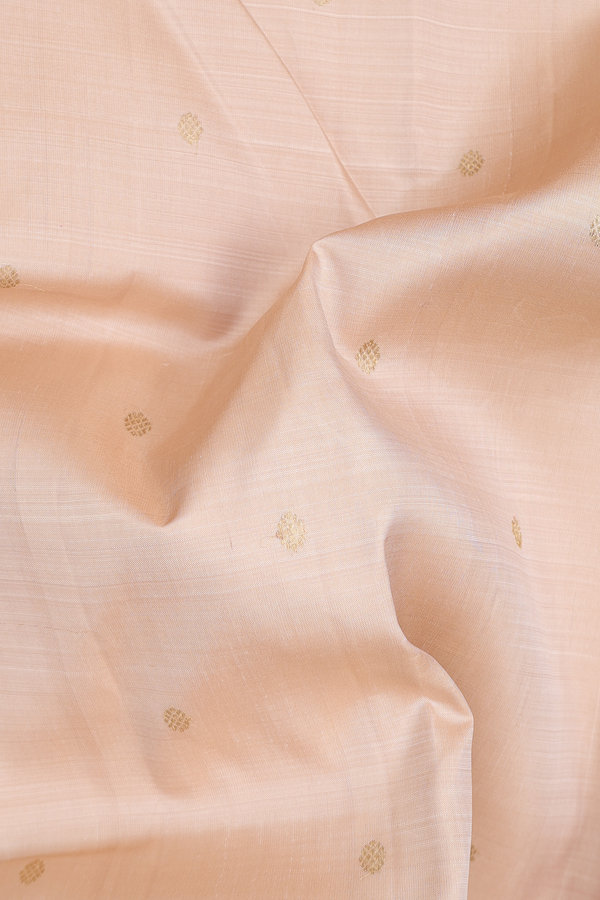 Kanchipuram Silk Saree In Light Brown With Zari Buttas