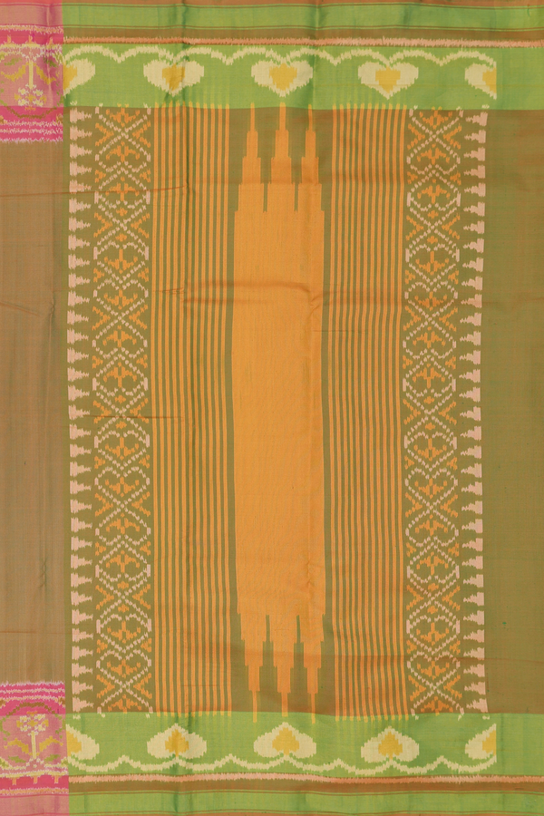 Patola Silk Saree In Plain Dual Tone With Contrast Border