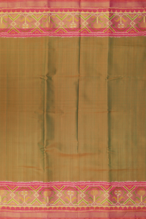 Patola Silk Saree In Plain Dual Tone With Contrast Border