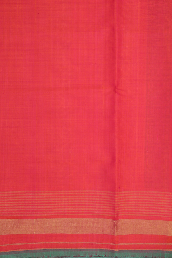 Patola Silk Saree In Emerald Green With Contrast Border