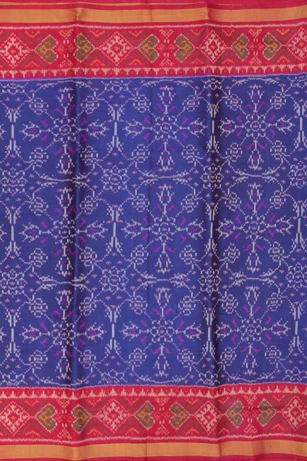 Patola Silk Saree In Blue With Allover Design