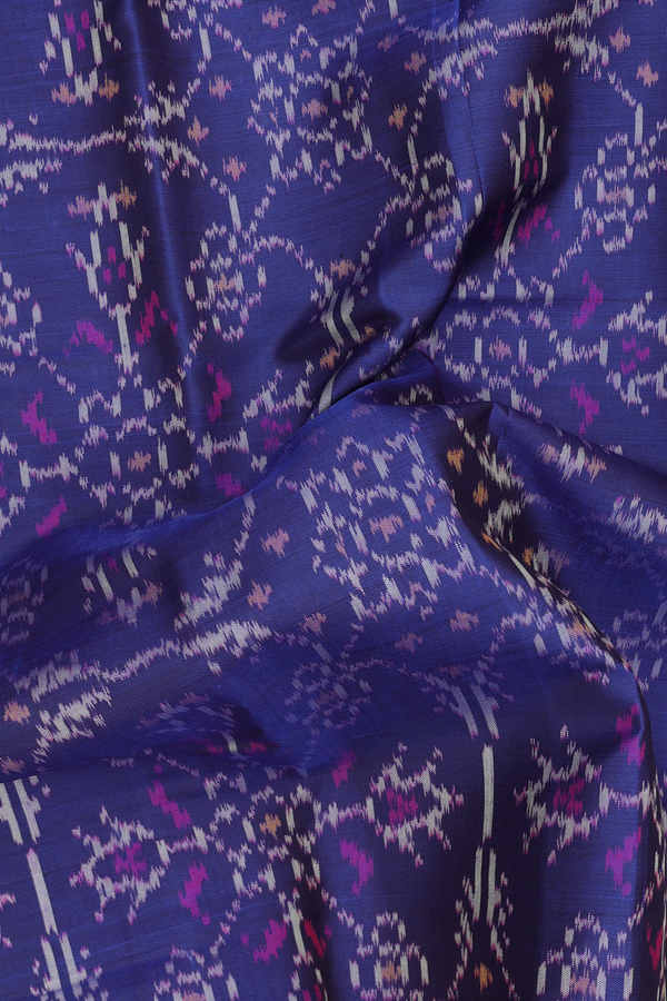 Patola Silk Saree In Blue With Allover Design