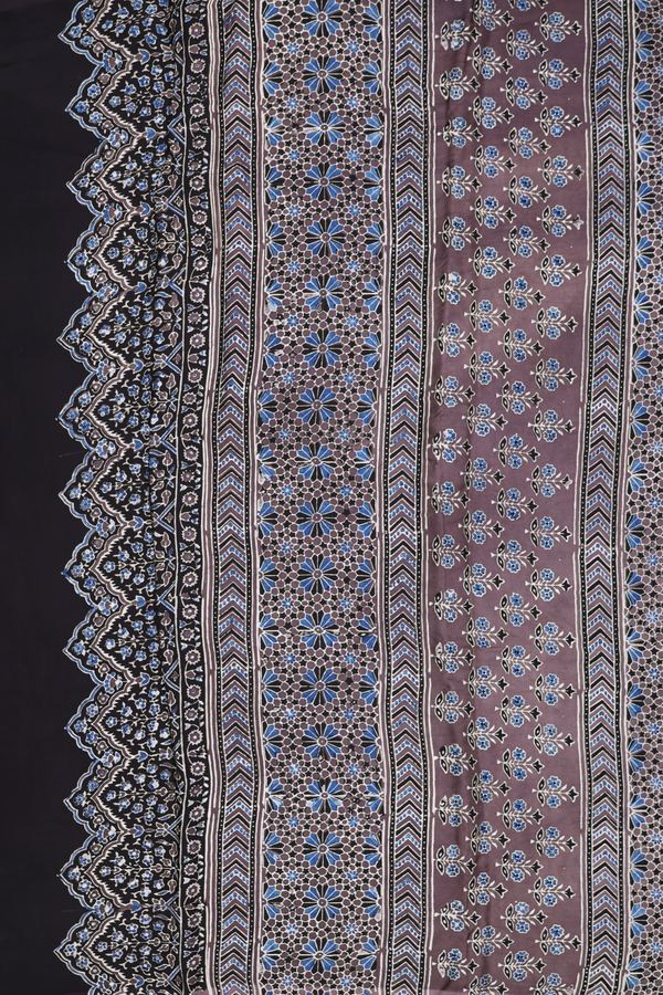 Modal Silk Saree In Brown With Floral Buttas