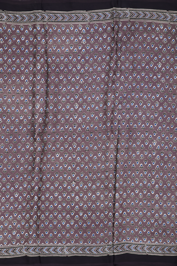 Modal Silk Saree In Brown With Floral Buttas