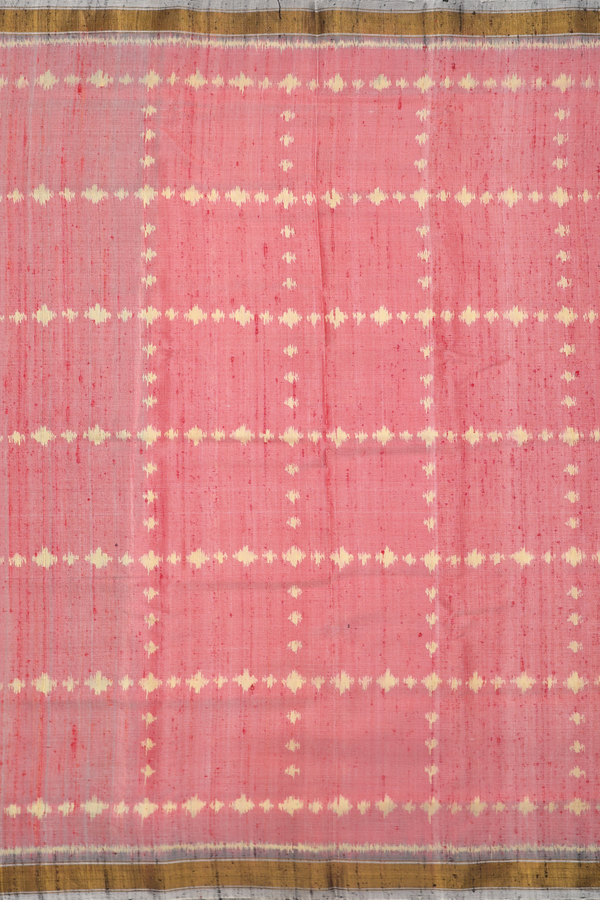 Patola Silk Saree In Red With Checks Design