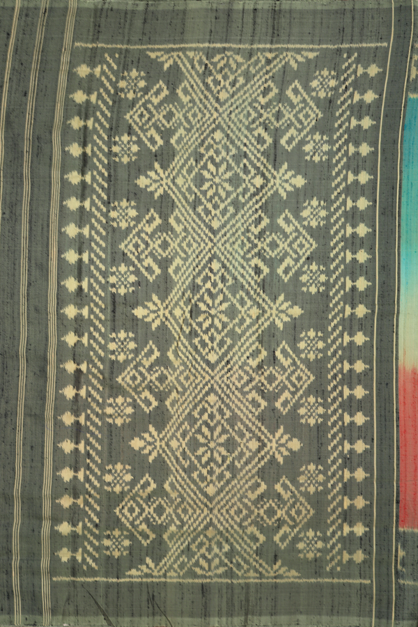 Patola Silk Saree In Multicolor With Contrast Border