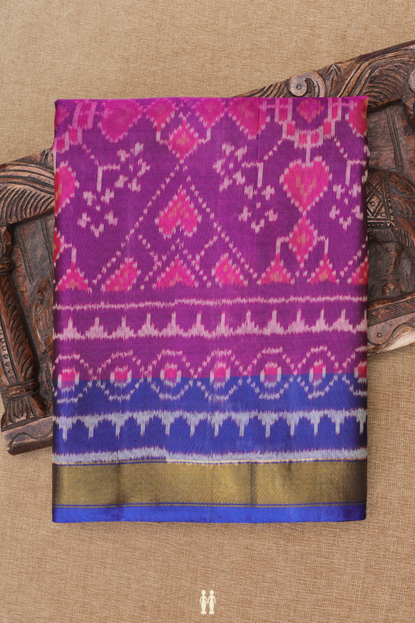 Patola Silk Saree In Purple Rose With Printed Design