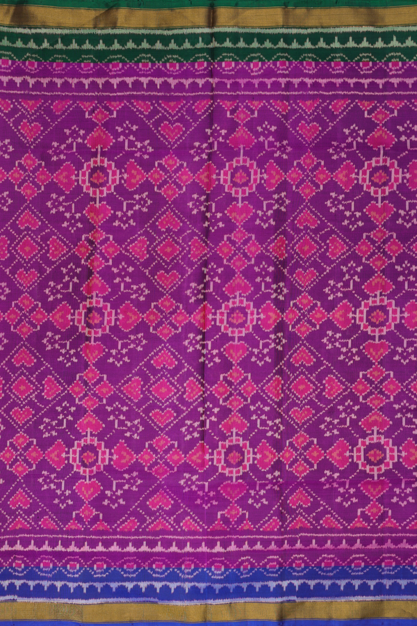 Patola Silk Saree In Purple Rose With Printed Design
