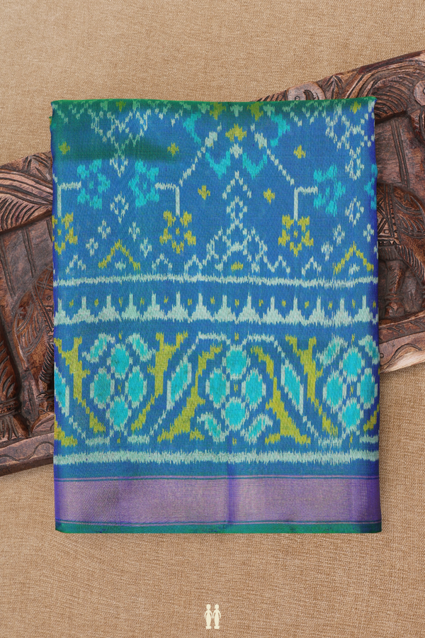 Patola Silk Saree In Dual Tone With Allover Design