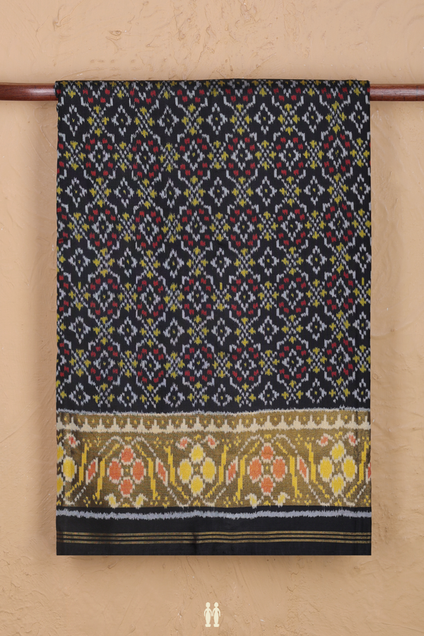 Patola Silk Saree In Black With Allover Design