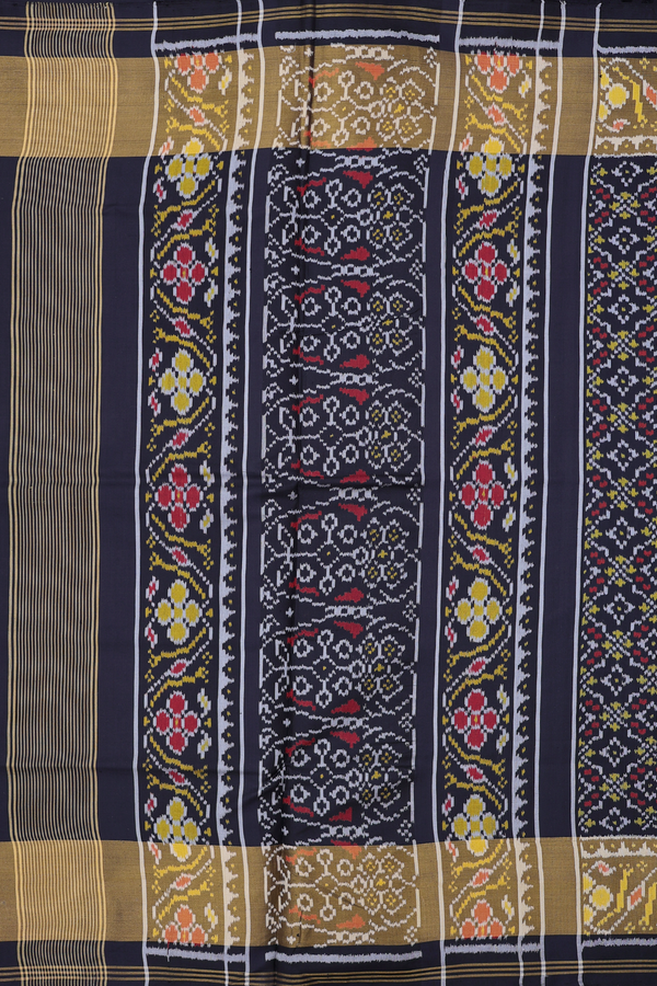 Patola Silk Saree In Black With Allover Design