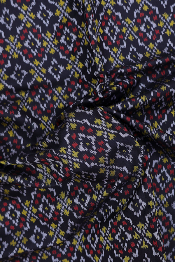 Patola Silk Saree In Black With Allover Design