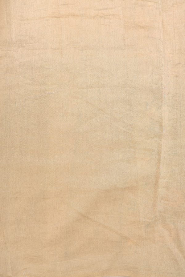 Chanderi Silk Cotton Saree In Orange With Embroidered Design