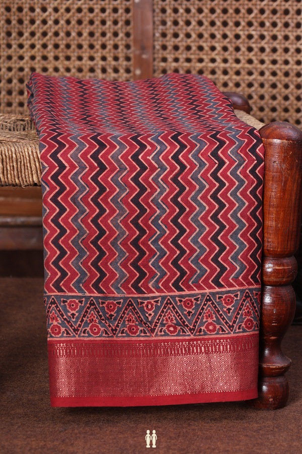 Georgette Saree In Multicolor With Chevron Design