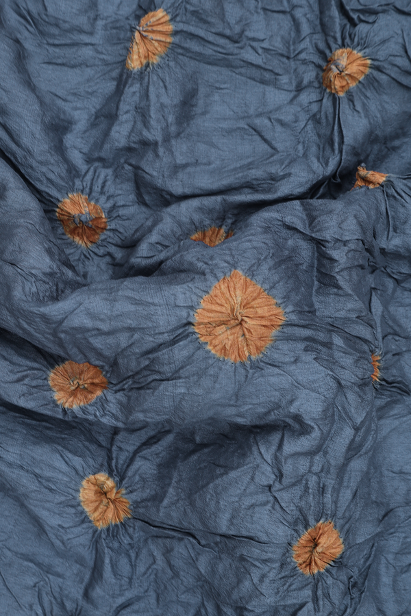 Bandhani Silk Saree In Grey With Tie And Dye Design