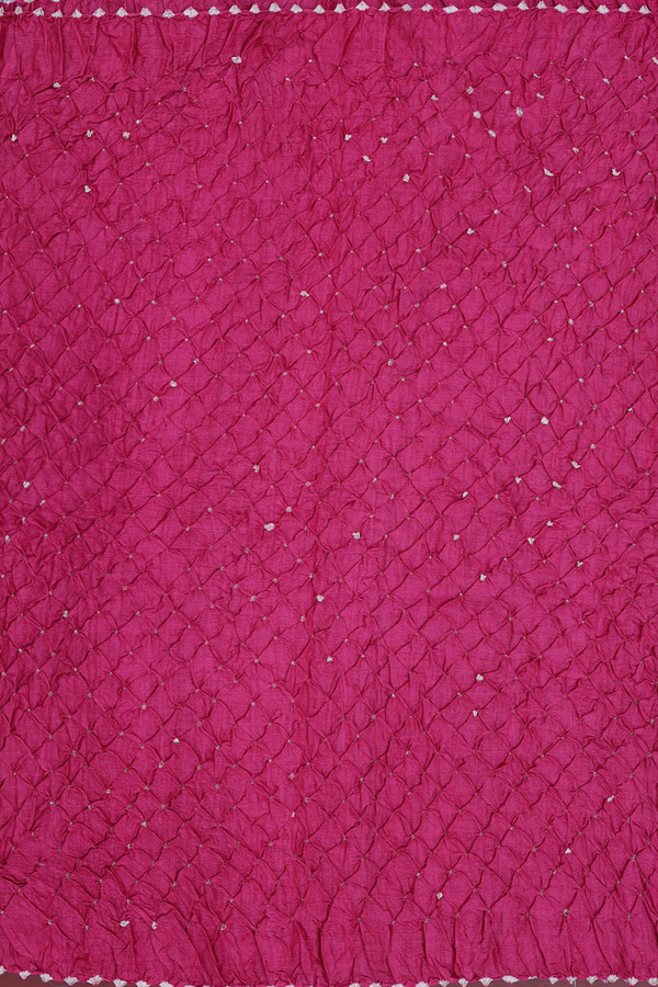 Bandhani Silk Saree In Rose Red With Tie And Dye Design