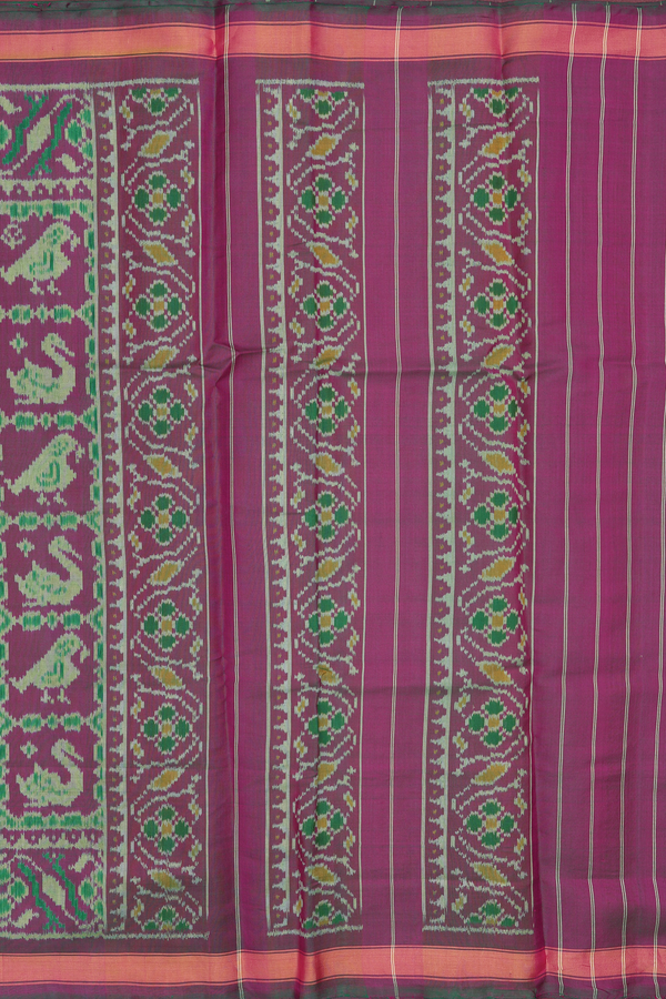 Patola Silk Saree In Dual Tone With Elephant Design