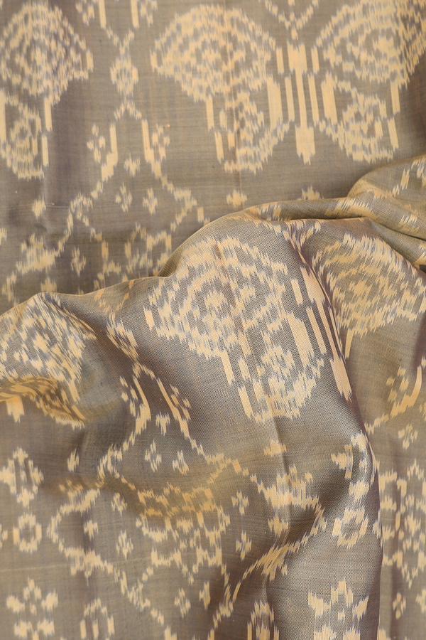 Patola Silk Saree In Cardamom Green With Ikat Design