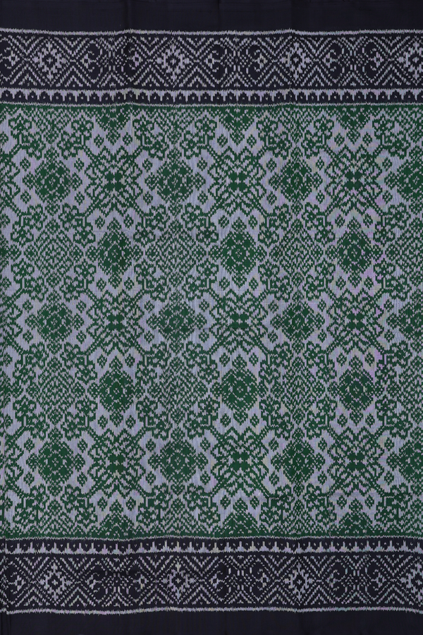 Patola Silk Saree In Grey With Ikat Design