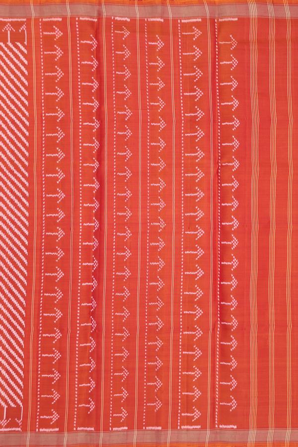 Patola Silk Saree In Burnt Orange With Twill Weave Design