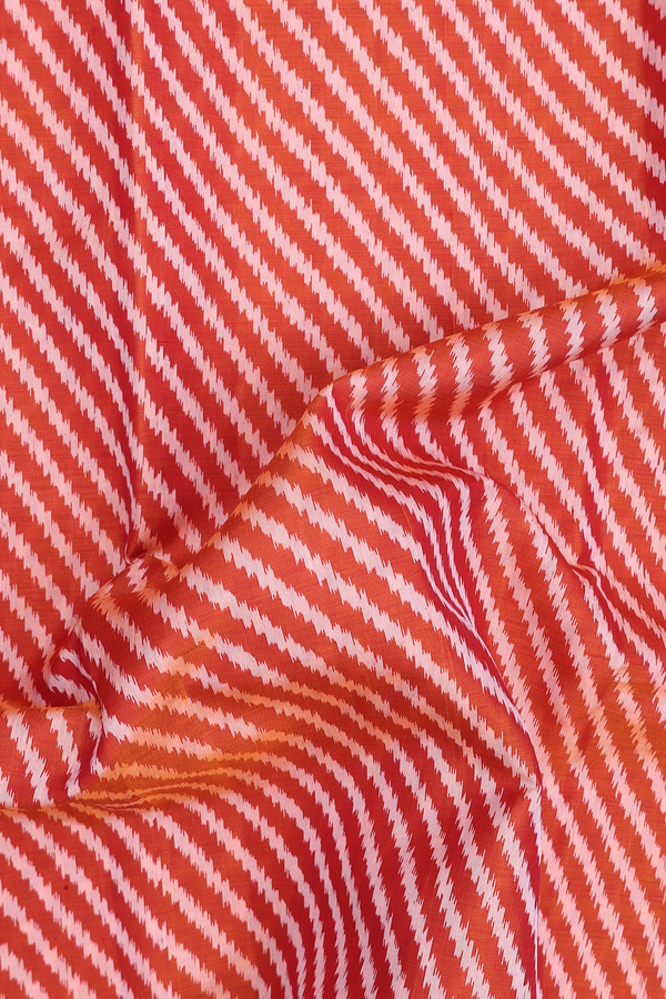 Patola Silk Saree In Burnt Orange With Twill Weave Design