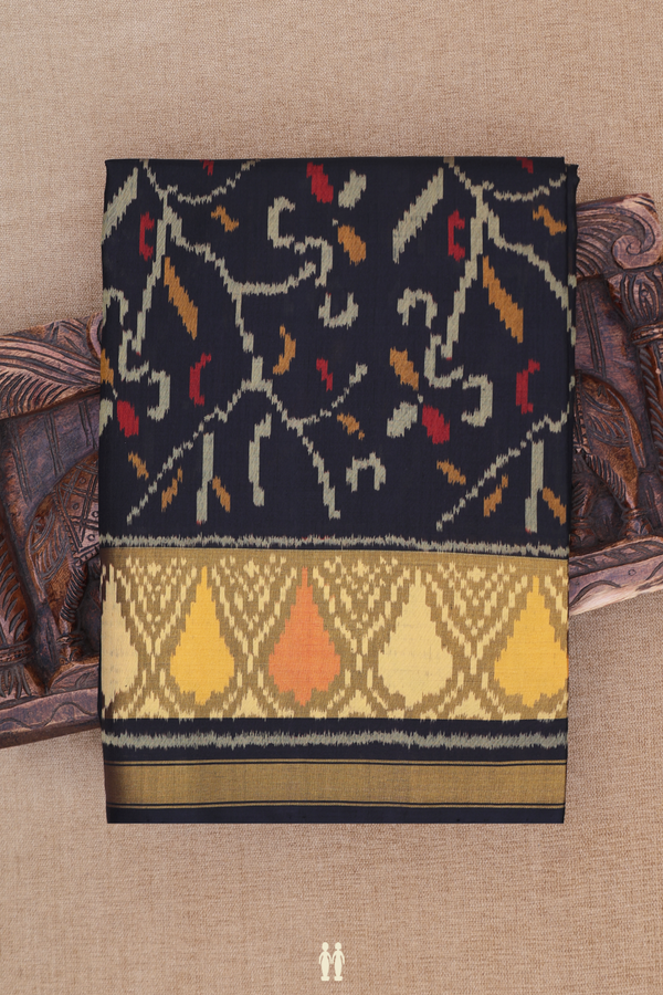 Patola Silk Saree In Black With Allover Design