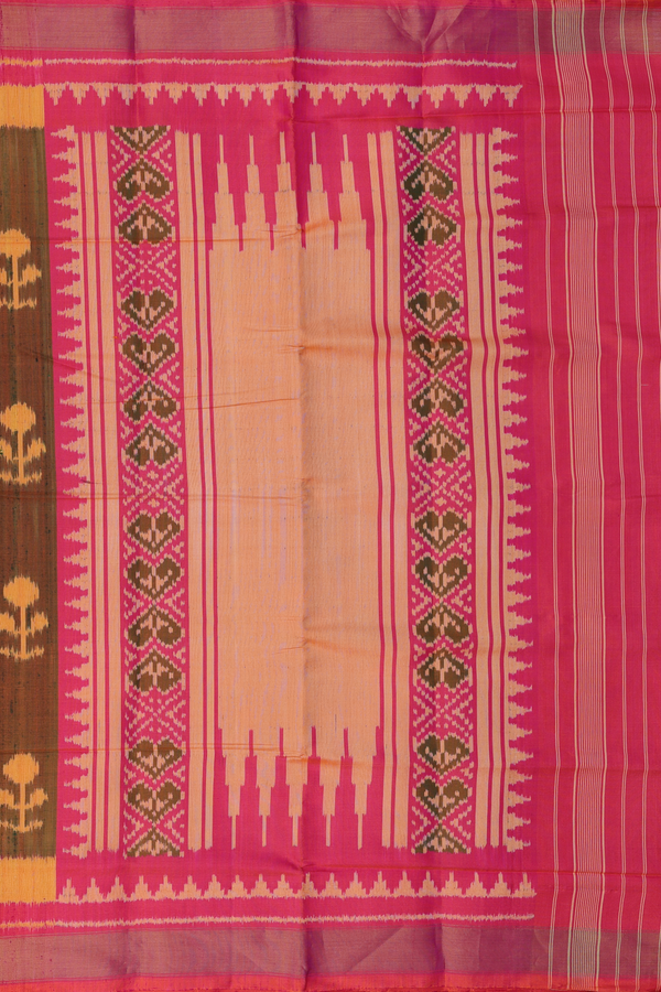 Patola Silk Saree In Dual Tone With Floral Design