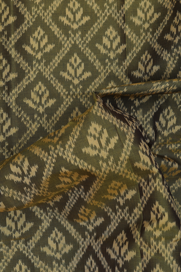Patola Silk Saree In Olive Green With Allover Design