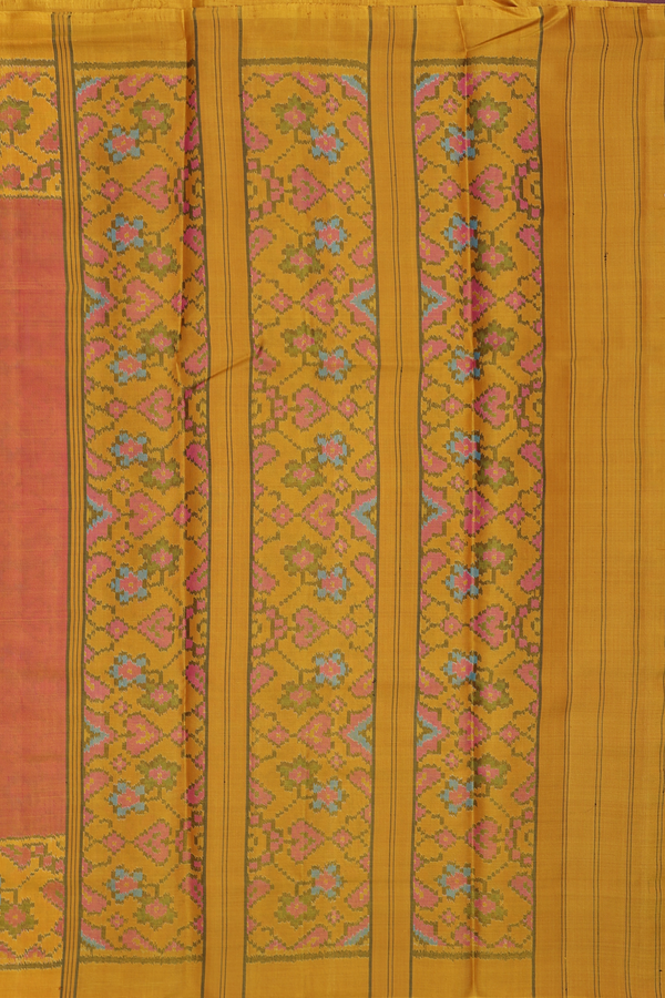 Patola Silk Saree In Plain Dual Tone With Contrast Border