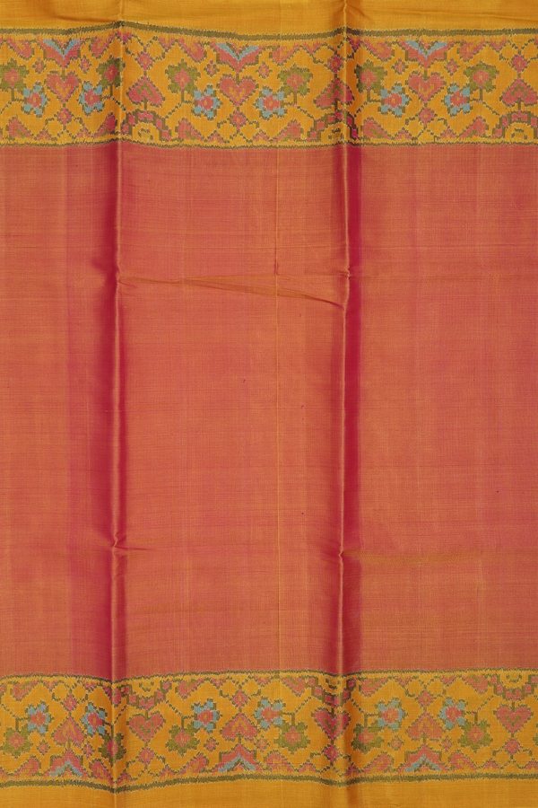 Patola Silk Saree In Plain Dual Tone With Contrast Border