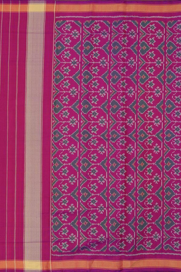 Patola Silk Saree In Deep Purple With Allover Design
