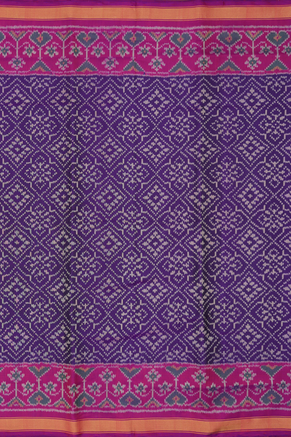 Patola Silk Saree In Deep Purple With Allover Design