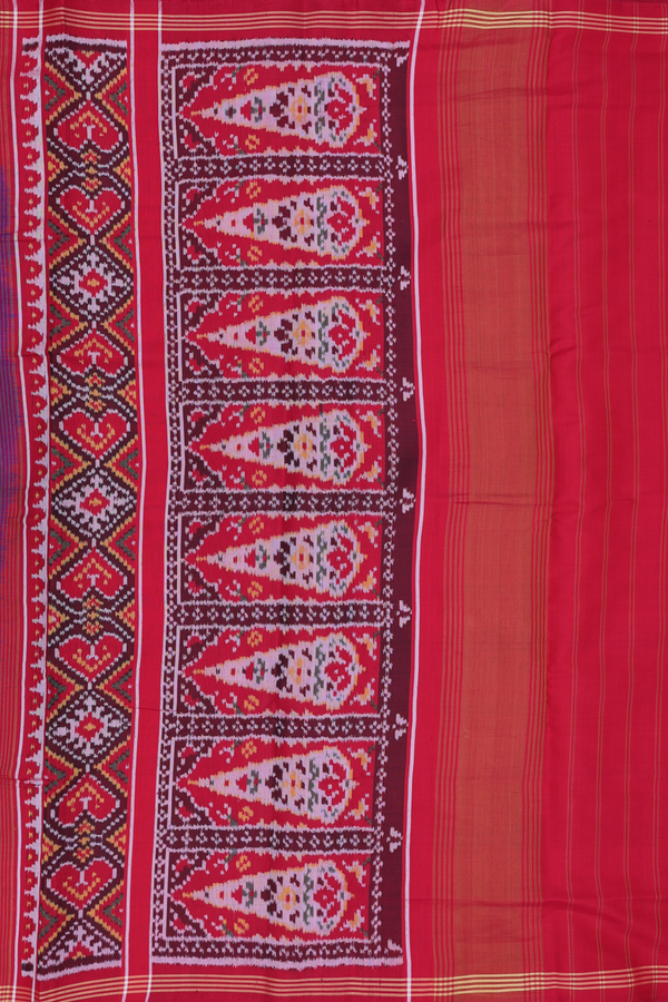 Patola Silk Saree In Indigo Blue With Elephant Design