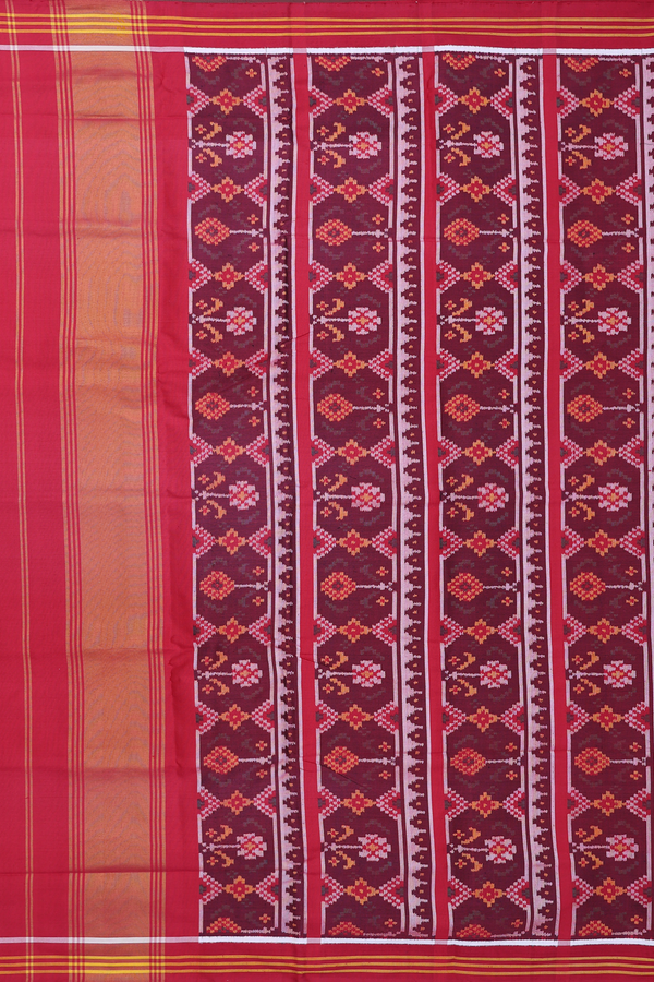 Patola Silk Saree In Royal Blue With Contrast Border