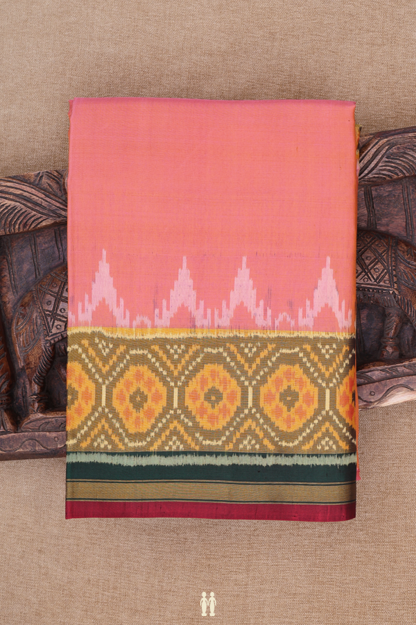 Patola Silk Saree In Dual Tone With Contrast Border