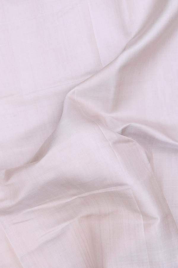 Patola Silk Saree In Plain White With Contrast Border