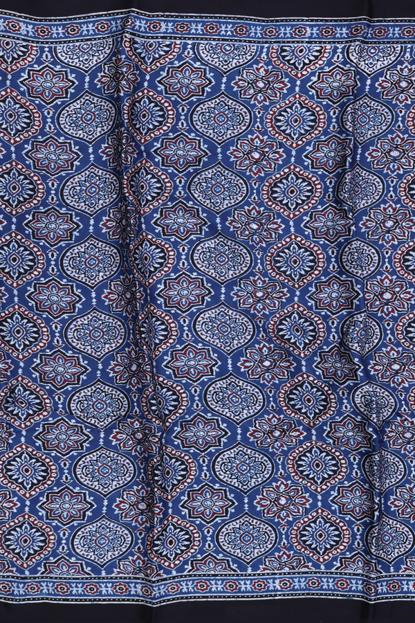 Modal Silk Saree In Blue With Ogee Design