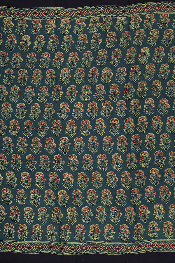 Modal Silk Saree In Forest Green With Floral Printed Design