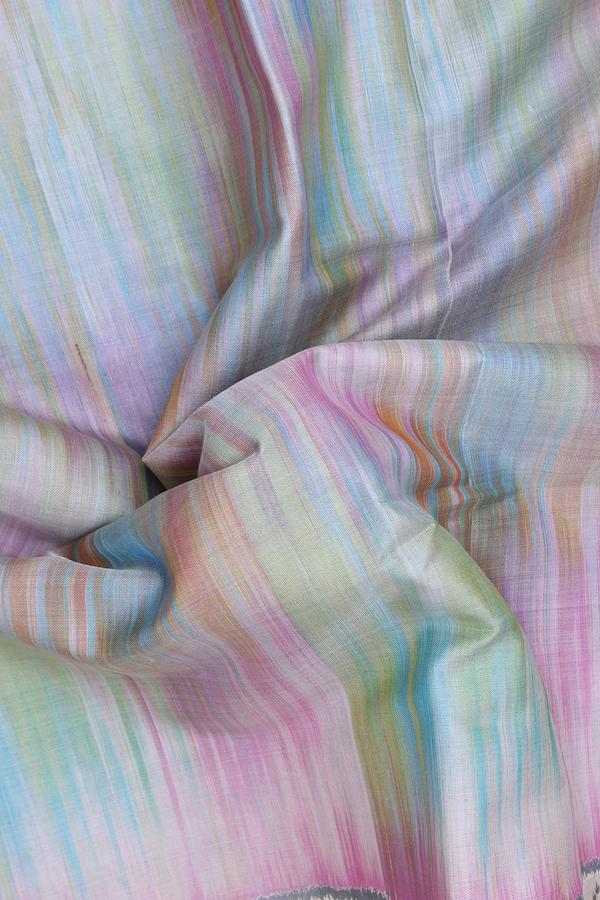 Patola Silk Saree In Multicolor With Peacock Border