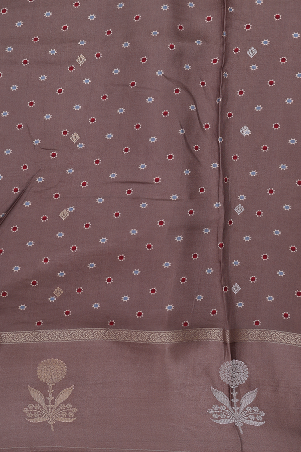Modal Silk Saree In Brown With Ajrakh Printed Design