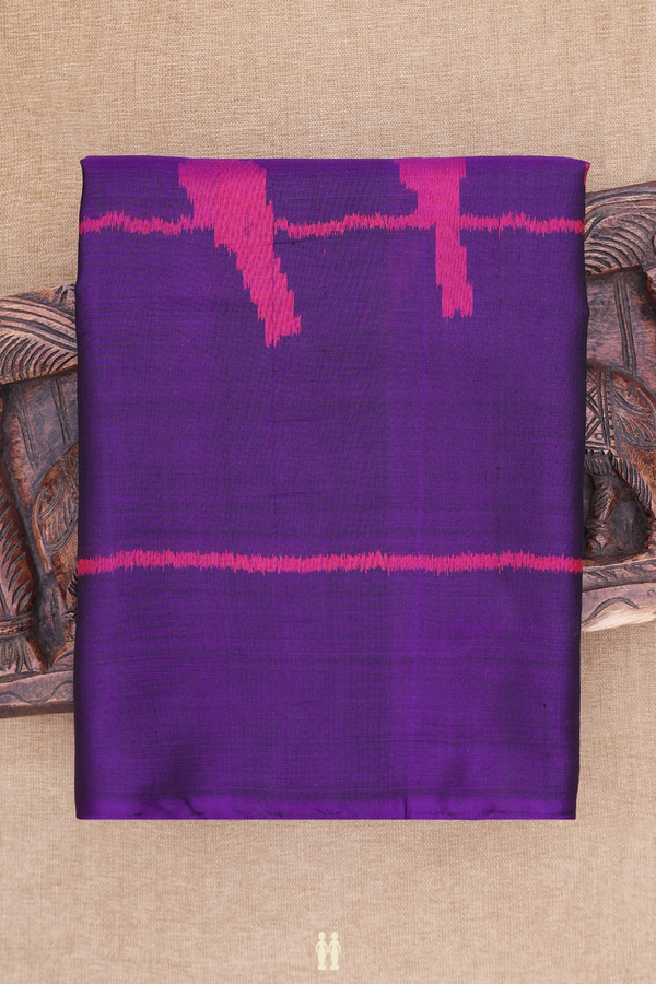 Patola Silk Saree In Deep Purple With Parrot Design