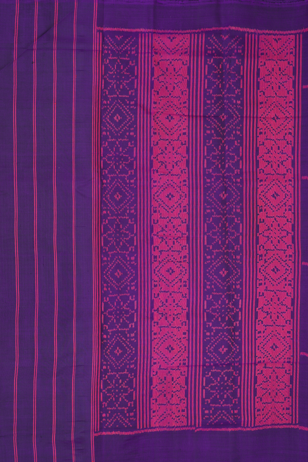 Patola Silk Saree In Deep Purple With Parrot Design