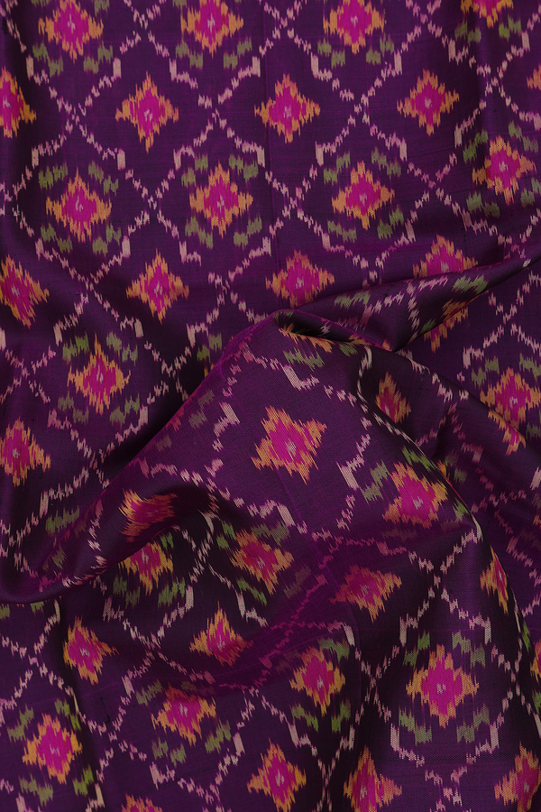 Patola Silk Saree In Purple With Allover Design