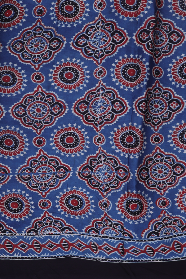 Modal Silk Saree In Blue With Floral Design