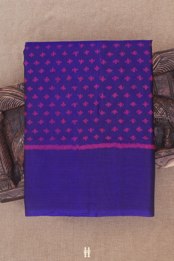 Patola Silk Saree In Royal Blue With Half And Half Design