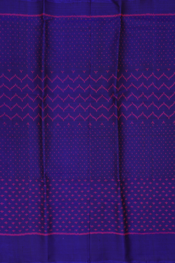 Patola Silk Saree In Royal Blue With Half And Half Design