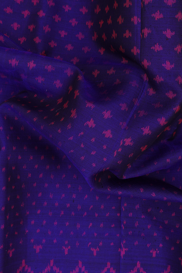 Patola Silk Saree In Royal Blue With Half And Half Design