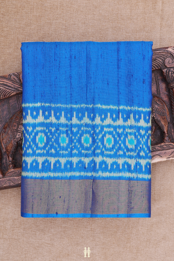 Patola Silk Saree In Blue With Zari Border